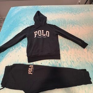 Ralph Lauren Mens Black Sweatpants & Hoodie Set